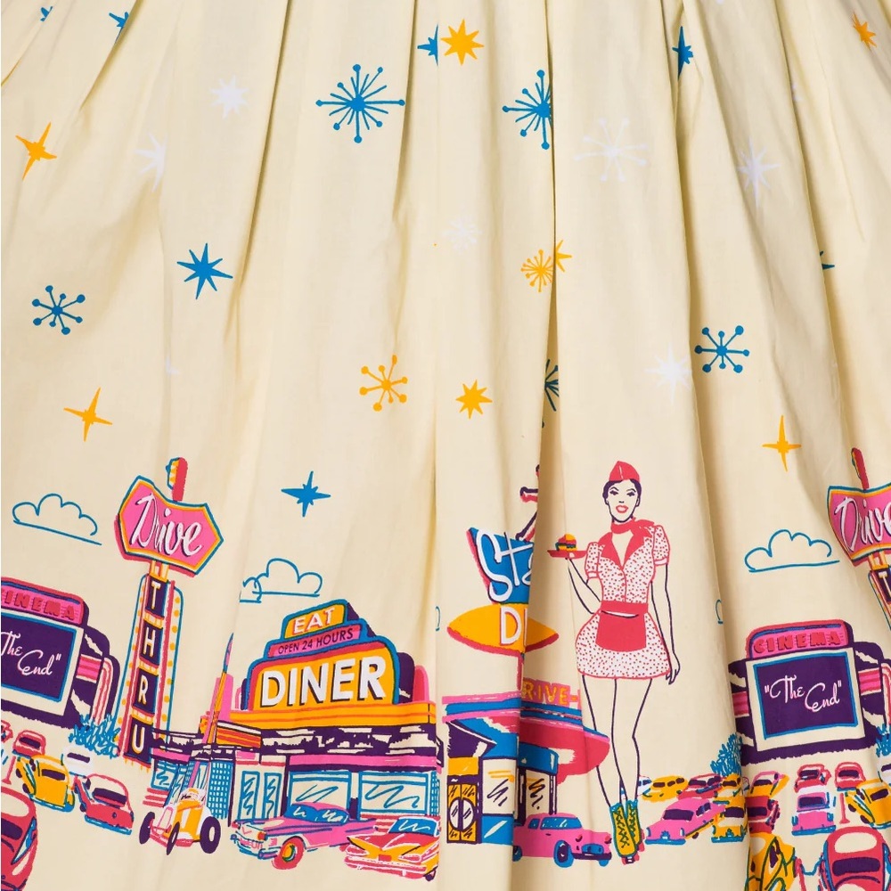 Banned Dancing Days Retro Diner Print Skirt